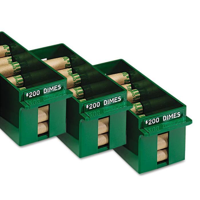 Porta-Count System Extra-Capacity Rolled Coin Plastic Storage Tray, Green