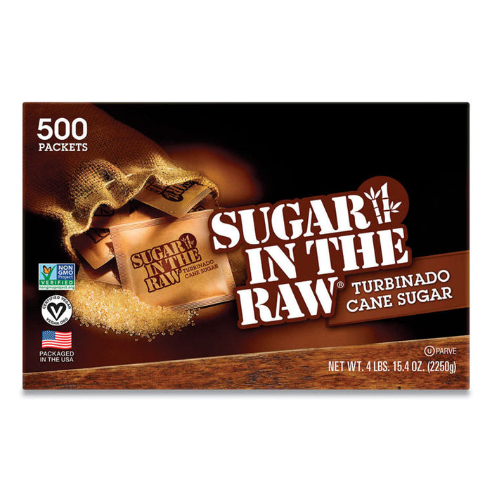 Sugar Packets, Raw Sugar, 0.18 oz Packets, 500 per Carton