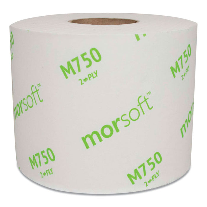 Morsoft Controlled Bath Tissue, Split-Core, Septic Safe, 2-Ply, White, Individually Wrapped, 750 Sheets/Roll, 48 Rolls/Carton