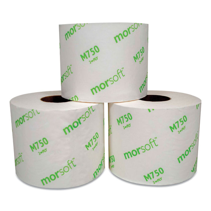 Morsoft Controlled Bath Tissue, Split-Core, Septic Safe, 2-Ply, White, Individually Wrapped, 750 Sheets/Roll, 48 Rolls/Carton