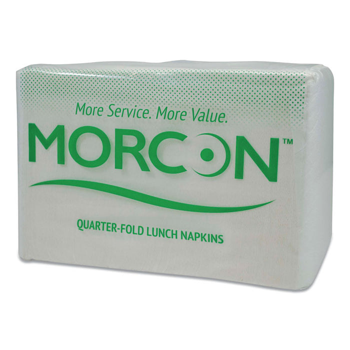 Morsoft 1/4 Fold Lunch Napkins, 1 Ply, 11.8" x 11.8", White, 6,000/Carton