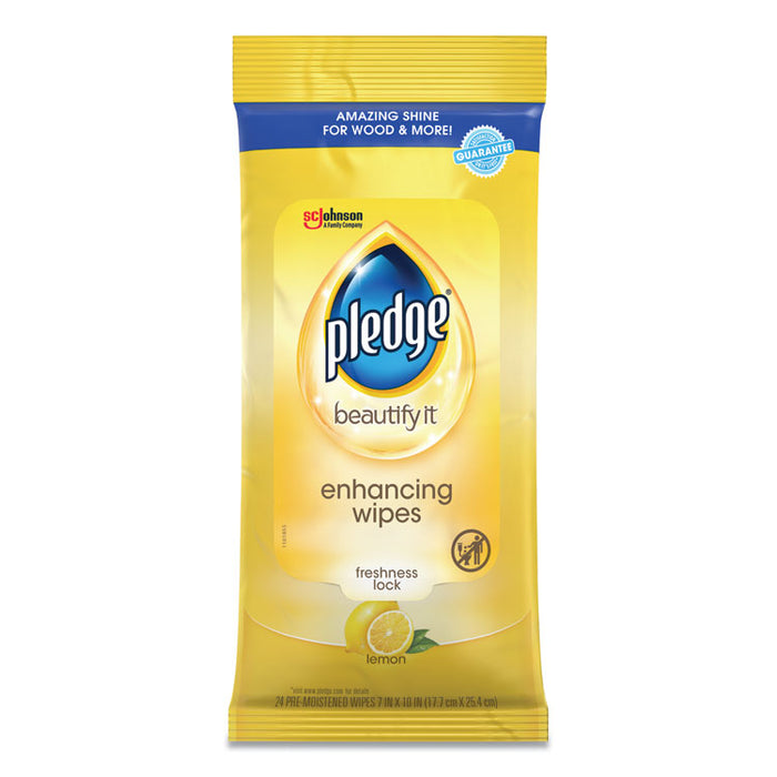 Lemon Scent Wet Wipes, Cloth, 7 x 10, White, 24/Pack