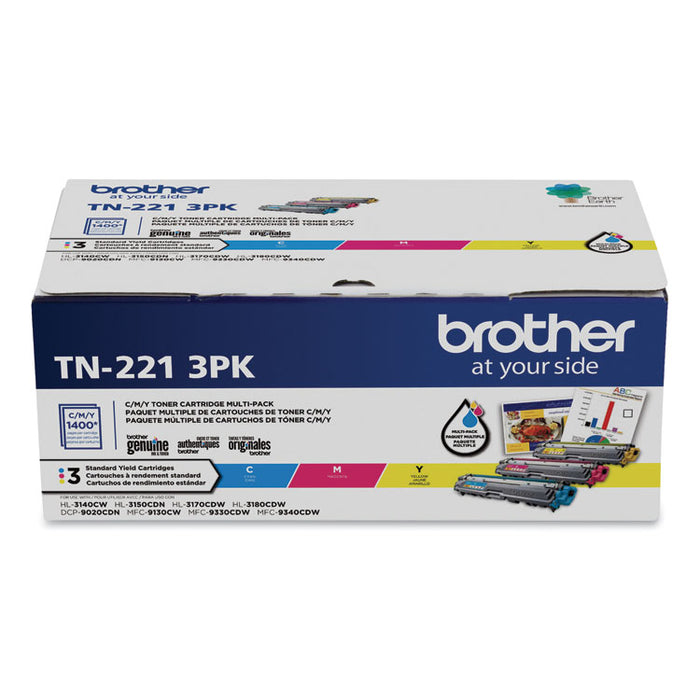 TN2213PK Toner, 1,400 Page-Yield, Cyan/Magenta/Yellow