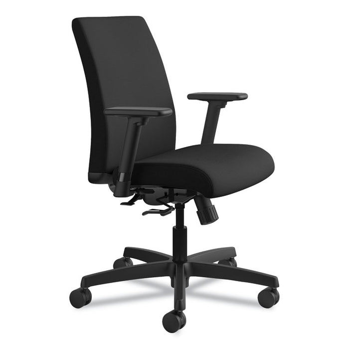 Ignition Series Fabric Low-Back Task Chair, Supports Up to 300 lb, 17" to 21.5" Seat Height, Black