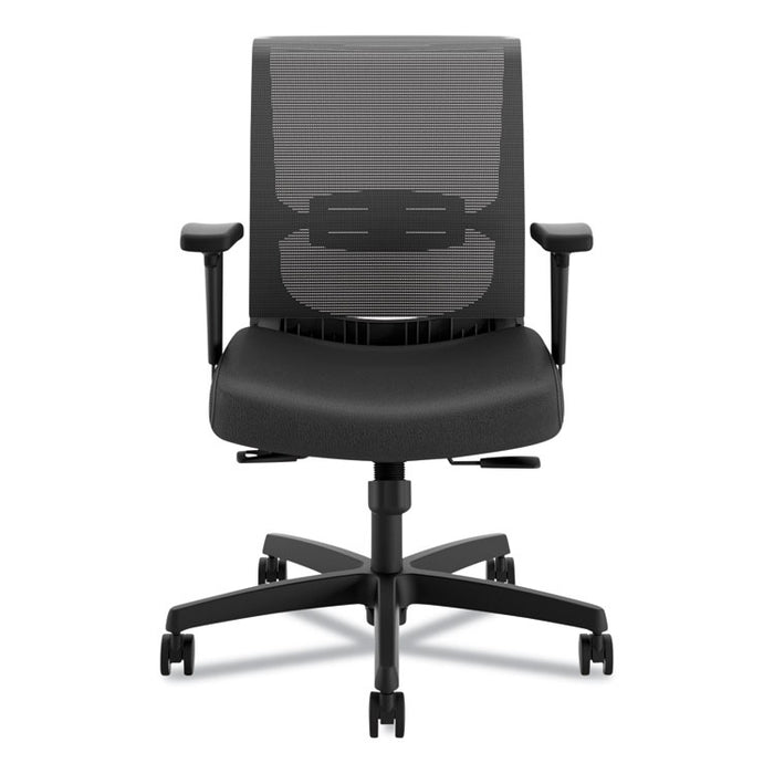 Convergence Mid-Back Task Chair with Syncho-Tilt Control, Supports up to 275 lbs, Black Seat, Black Back, Black Base