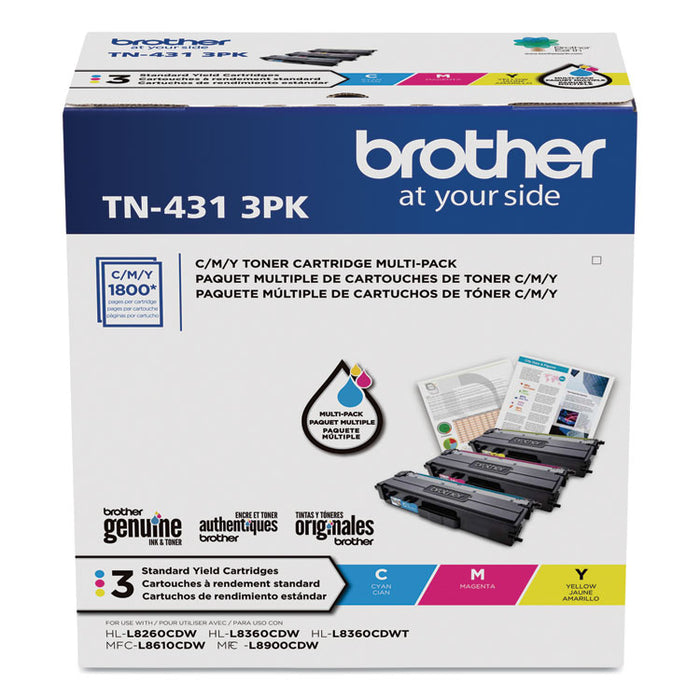 TN4313PK Toner, 1,800 Page-Yield, Cyan/Magenta/Yellow