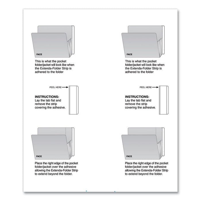 File Folder End Tab Converter Extenda Strip, 3.25 x 9.5, White