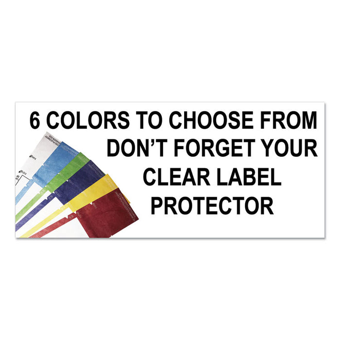 File Pocket Handles, 9.63 x 2, Red/White, 4/Sheet, 12 Sheets/Pack