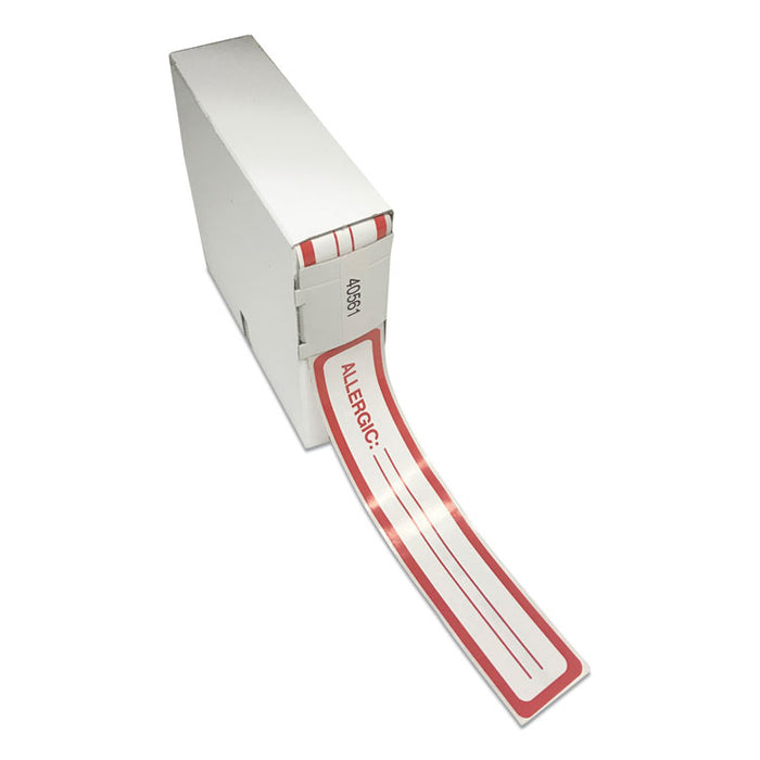 Medical Labels, ALLERGIC, 1 x 5.5, White, 175/Roll