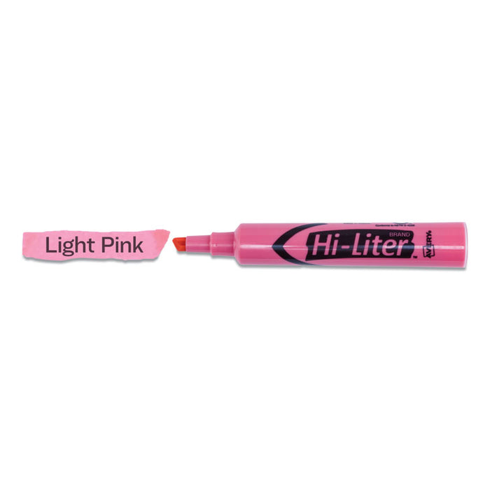 HI-LITER Desk-Style Highlighters, Chisel Tip, Light Pink, Dozen