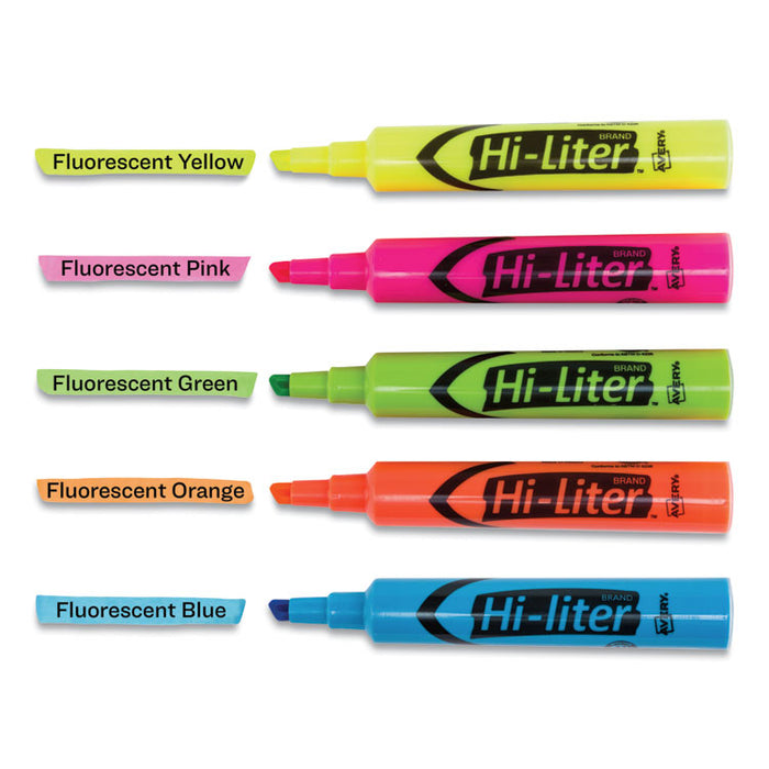 HI-LITER Desk-Style Highlighters, Chisel Tip, Assorted Colors, Dozen