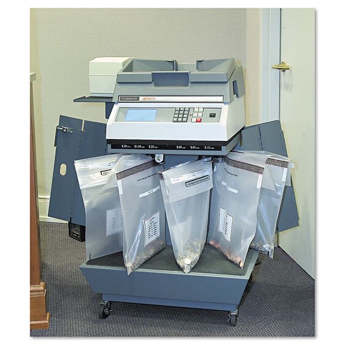 Tamper-Evident Coin Tote, 50lb Cap, 6.5mil, 13 x 22, Clear, 100 Bags/Box