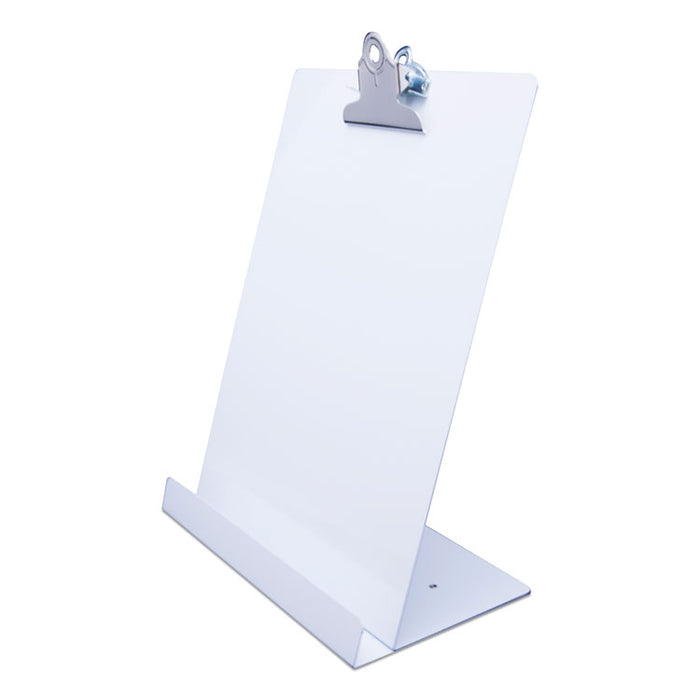 Free Standing Clipboard and Tablet Stand, 1" Clip Capacity, Letter Size: Holds 8.5 x 11 Sheets, White