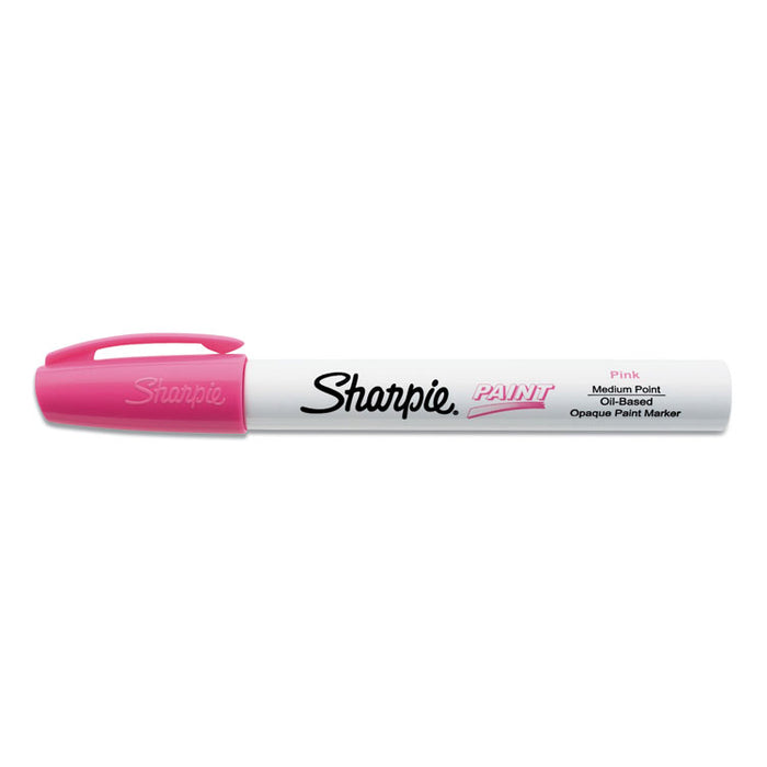Permanent Paint Marker, Medium Bullet Tip, Pink, Dozen