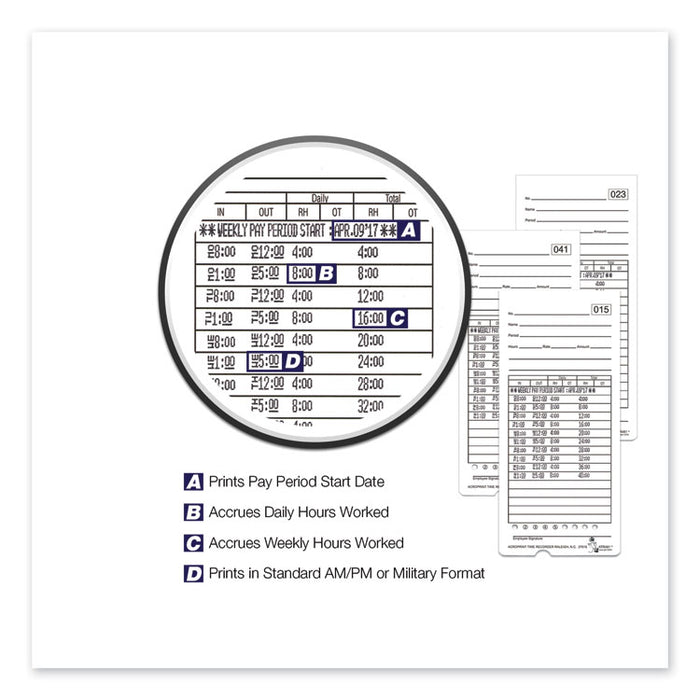 ATR480 Time Clock Bundle, LCD, Automatic, White/Charcoal