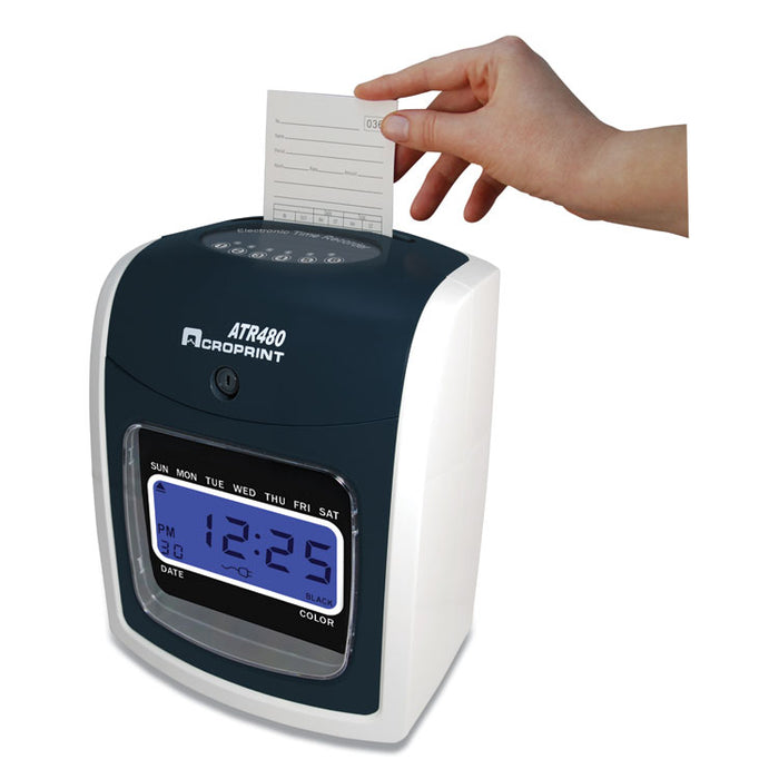 ATR480 Time Clock Bundle, LCD, Automatic, White/Charcoal