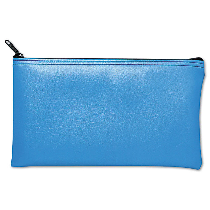Leatherette Zippered Wallet, Leather-Like Vinyl, 11w x 6h, Marine Blue