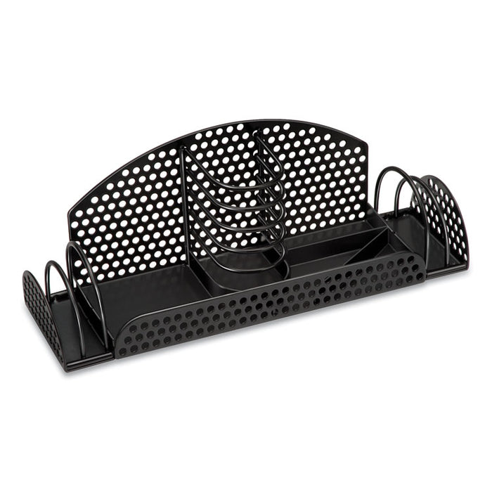 Perf-Ect Multi Desk Organizer, Metal/Wire, 12 7/8 x 4 x 4 3/4, Black