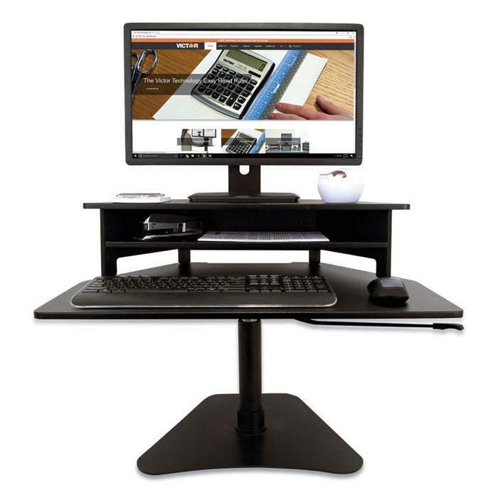 High Rise Adjustable Stand-Up Desk, 28w x 23d x 16.75h, Black