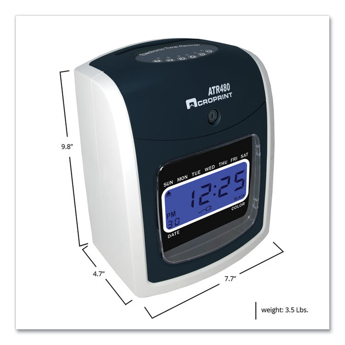ATR480 Time Clock Bundle, LCD, Automatic, White/Charcoal