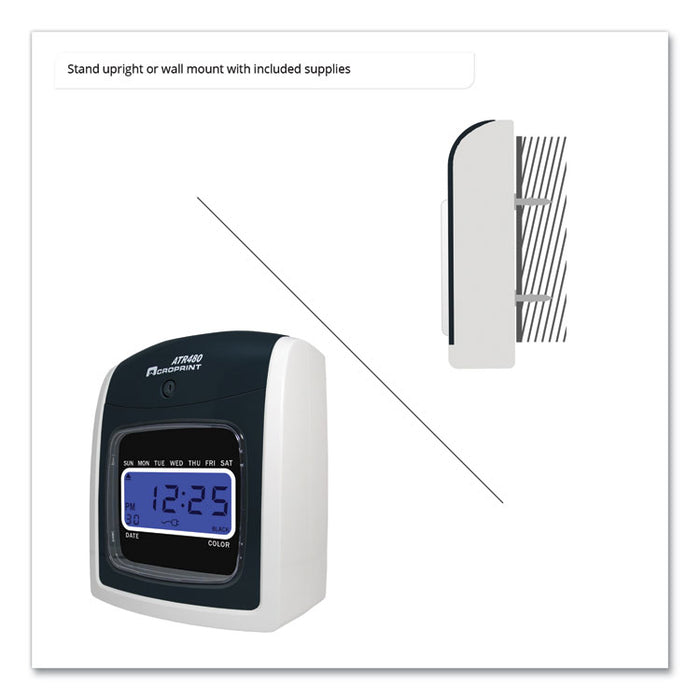 ATR480 Time Clock Bundle, LCD, Automatic, White/Charcoal