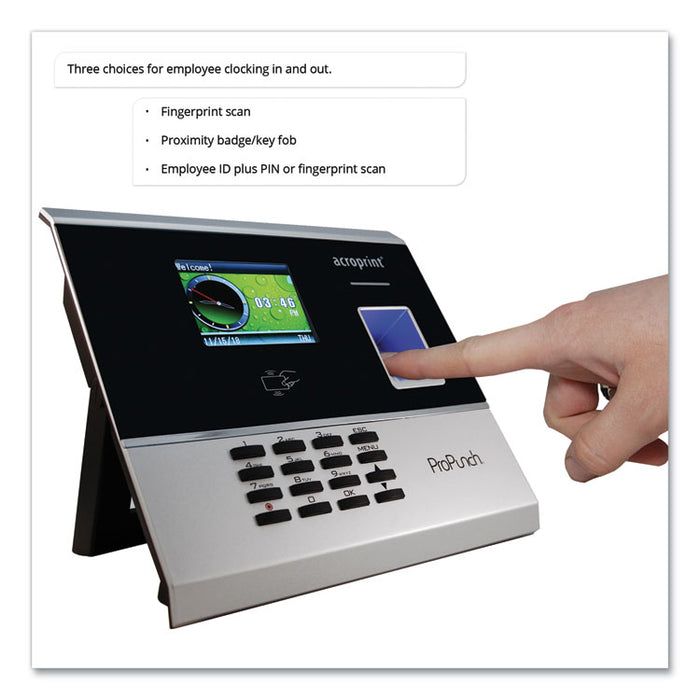ProPunch Biometric Add-On Terminal, Automatic, 3000 Employees, Black