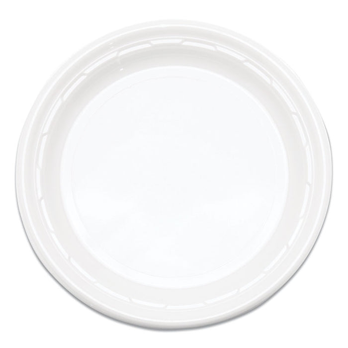 Famous Service Plastic Dinnerware, Plate, 6" dia, White, 125/Pack