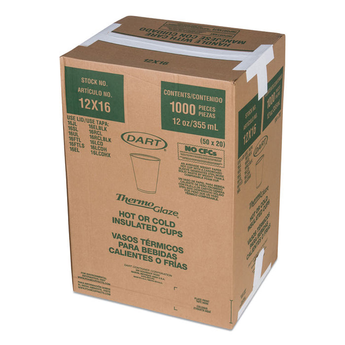 Cafe G Foam Hot/Cold Cups, 12 oz, Brown/Red/White, 1,000/Carton