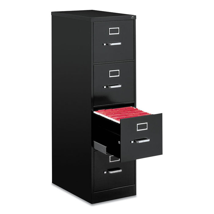 Four-Drawer Economy Vertical File Cabinet, Letter, 15w x 25d x 52h, Black