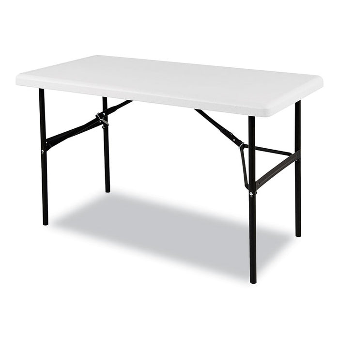 IndestrucTable Classic Folding Table, Rectangular Top, 300 lb Capacity, 48 x 24 x 29, Platinum