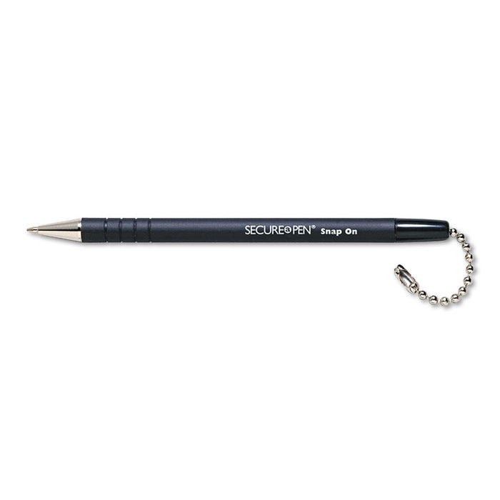 Replacement Ballpoint Pen for the Secure-A-Pen System, 1mm, Black Ink/Barrel