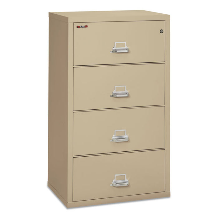 Insulated Lateral File, 4 Legal/Letter-Size File Drawers, Parchment, 31.13" x 22.13" x 52.75", 260 lb Overall Capacity