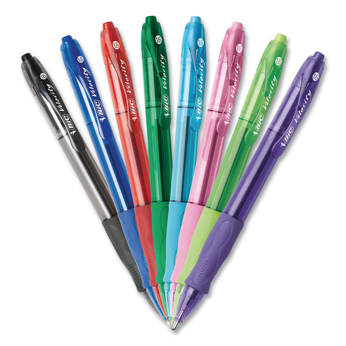 Velocity Atlantis Bold Retractable Ballpoint Pen, 1.6mm, Assorted Ink & Barrel, 8/Pack