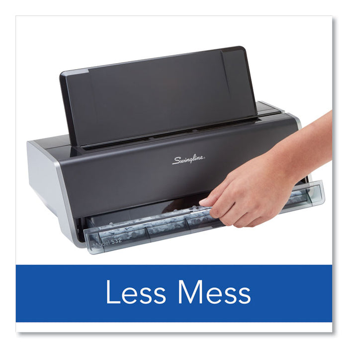 28-Sheet Commercial Electric Two-Hole Punch, Fixed 9/32" Holes, Black/Silver