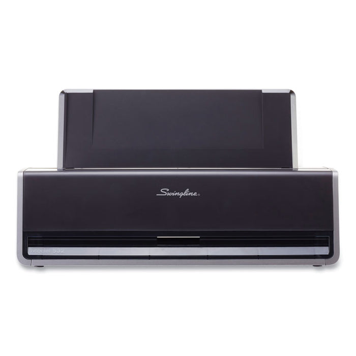 28-Sheet Commercial Electric Two-Hole Punch, Fixed 9/32" Holes, Black/Silver