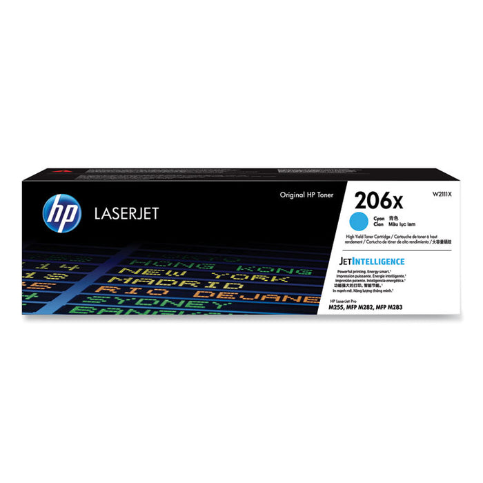 HP 206X, (W2111X) High Yield Cyan Original LaserJet Toner Cartridge