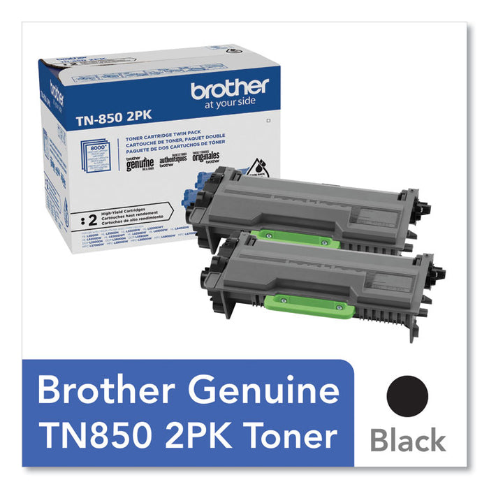 TN8502PK High-Yield Toner, 8,000 Page-Yield, Black, 2/Pack