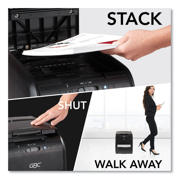 Stack-and-Shred 80X Auto Feed Cross-Cut Shredder, 80 Auto/6 Manual Sheet Capacity