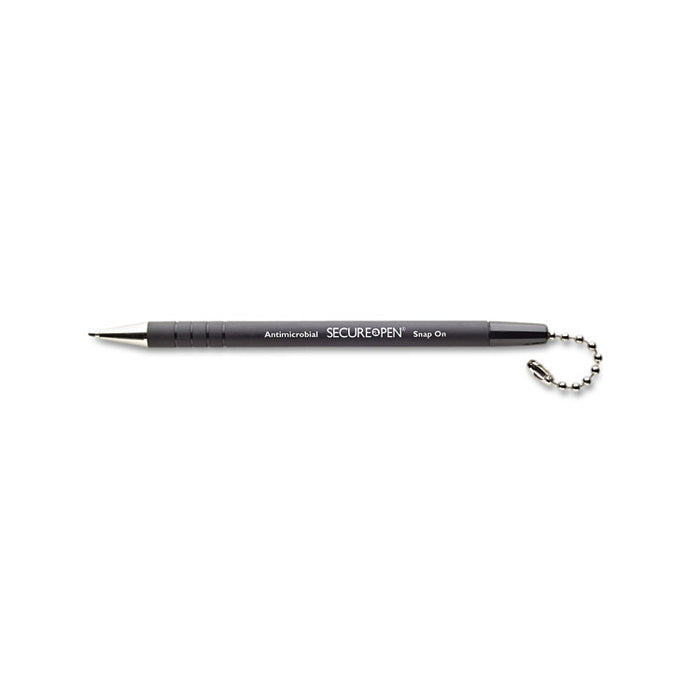 Replacement Ballpoint Pen for the Secure-A-Pen System, 1mm, Black Ink/Barrel