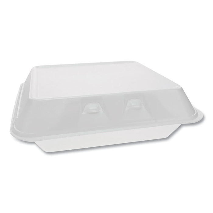 SmartLock Foam Hinged Lid Container, X-Large, 9.5 x 10.5 x 3.25, White, 250/Carton