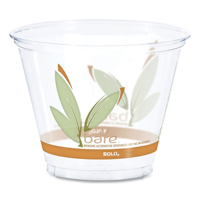 Bare Eco-Forward RPET Cold Cups, 9 oz, Leaf Design, Clear/Green/Orange, 1,000/Carton