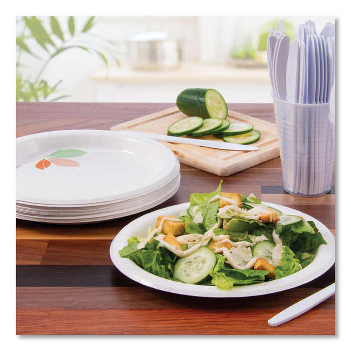 Bare Paper Eco-Forward Dinnerware, 8 1/2" Plate, Green/Tan, 250/Carton