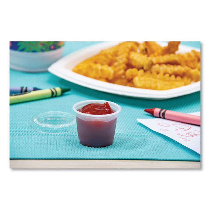 Polystyrene Portion Cups, 1 oz, Translucent, 2,500/Carton