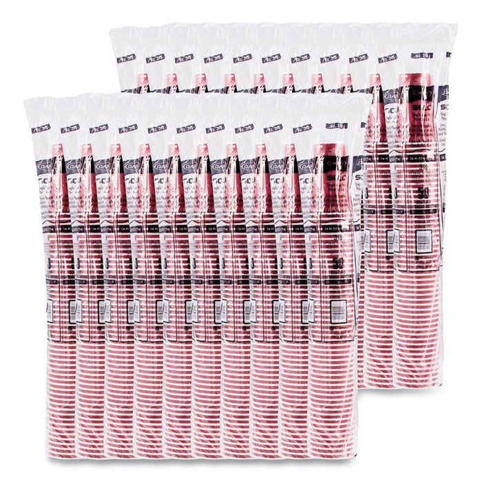Solo Paper Hot Drink Cups in Bistro Design, 16 oz, Maroon, 1,000/Carton