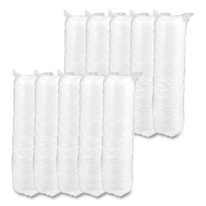Optima Reclosable Lid, Fits 12-24 oz Foam Cups, White, 1000/Carton