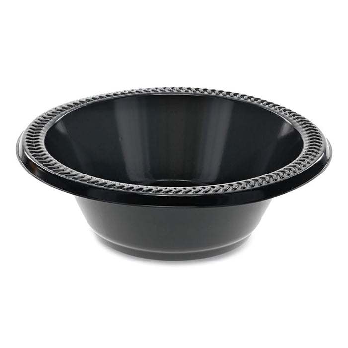 Prairieware Impact Plastic Dinnerware, Bowl, 12 oz, 5" dia, Black, 1,000/Carton