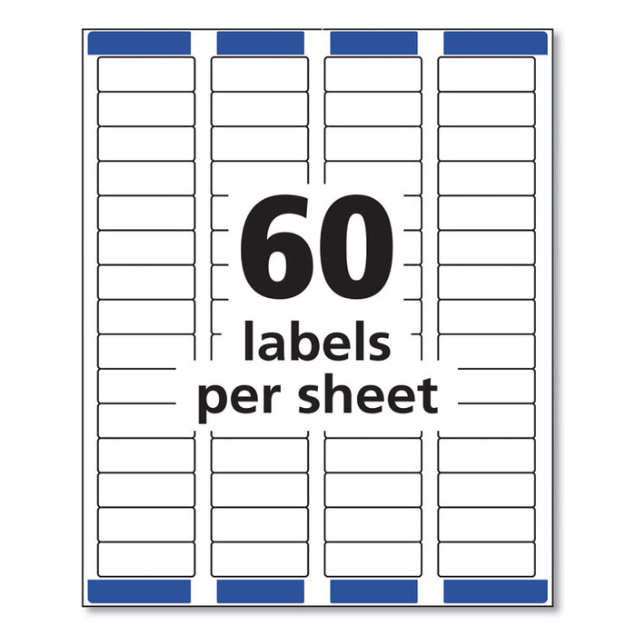 Easy Peel White Address Labels w/ Sure Feed Technology, Laser Printers, 0.66 x 1.75, White, 60/Sheet, 100 Sheets/Pack
