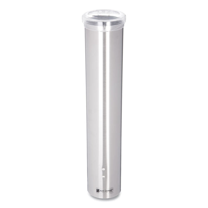 Small Pull-Type Water Cup Dispenser, For 5 oz Cups, Stainless Steel