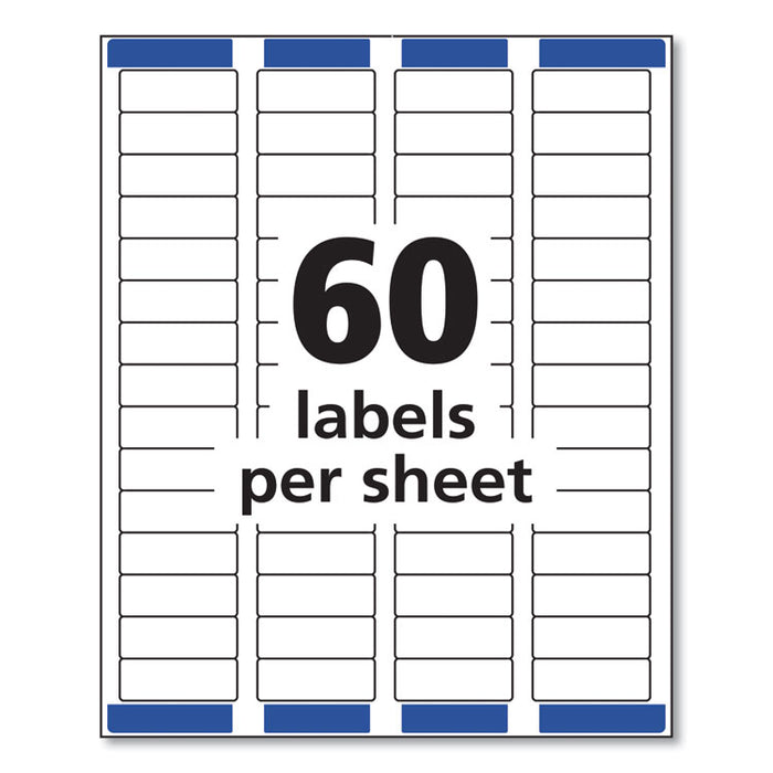 Easy Peel White Address Labels w/ Sure Feed Technology, Laser Printers, 0.66 x 1.75, White, 60/Sheet, 25 Sheets/Pack