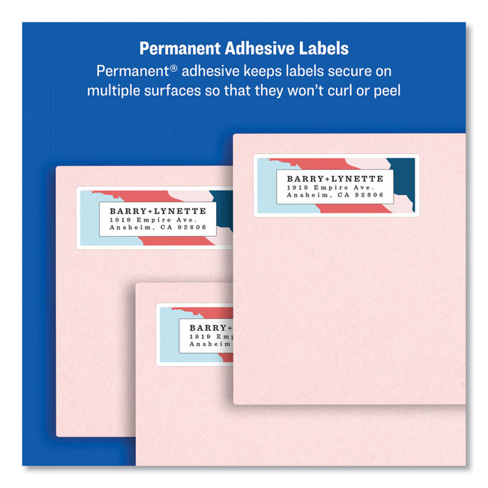 Easy Peel White Address Labels w/ Sure Feed Technology, Inkjet Printers, 1 x 2.63, White, 30/Sheet, 100 Sheets/Box